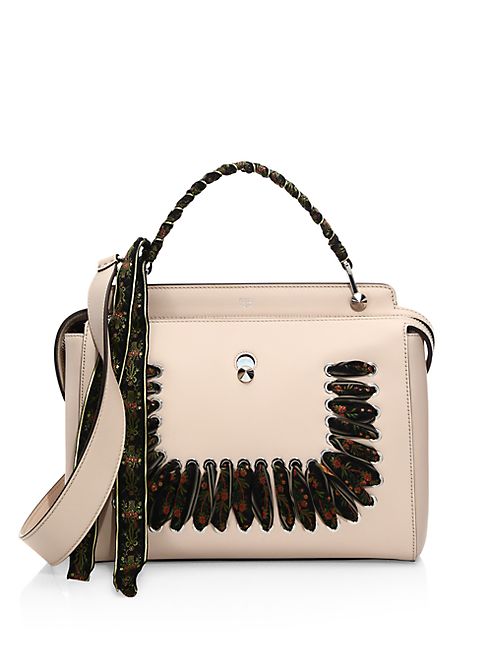 Fendi - Dot.com Ribbon-Laced Leather Top Handle Bag