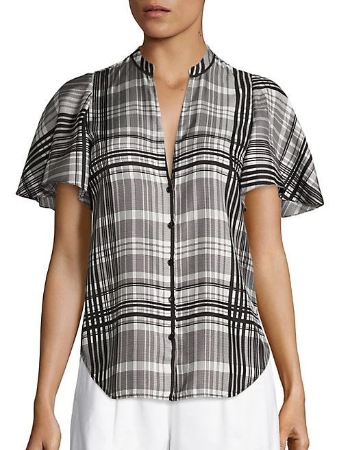 Diane von Furstenberg - Flutter Sleeve Silk Blouse