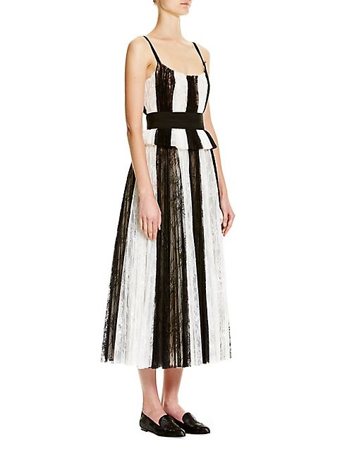 Carolina Herrera - Peplum Lace Midi Dress