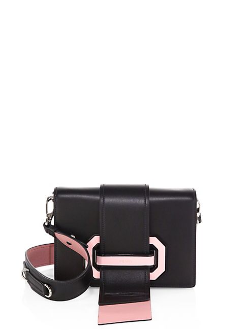 Prada - City Two-Tone Leather Crossbody Bag