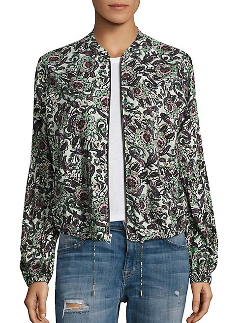 Free People - Floral-Print Lantern Sleeve Jacket