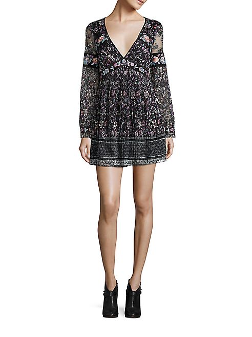 Free People - Cherry Blossom Embroidered Mini Dress