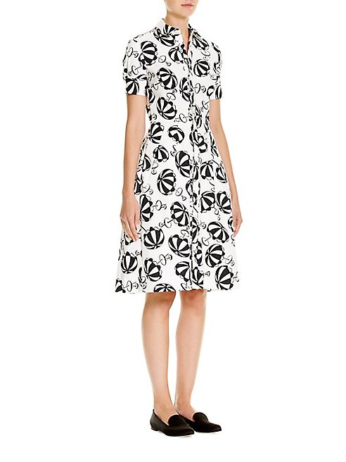 Carolina Herrera - Café Umbrella-Print Shirtdress