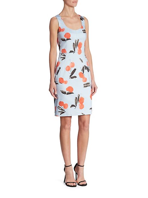 Carolina Herrera - Sleeveless Cherry-Print Cotton Dress