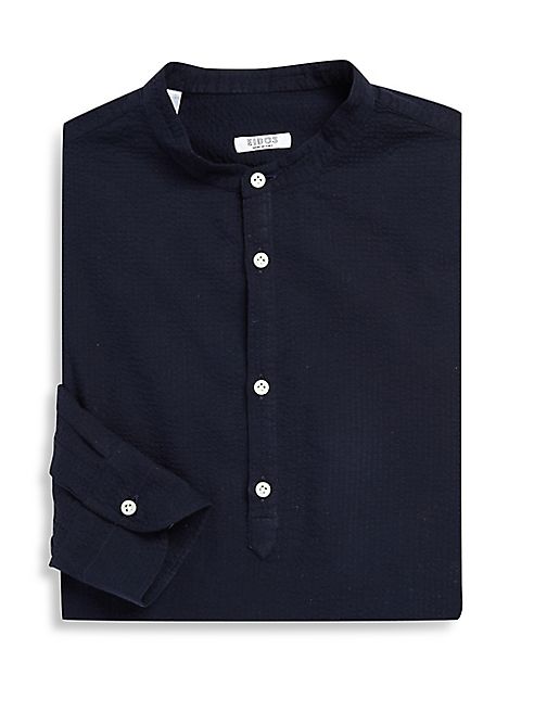 Eidos - Seersucker Regular-Fit Dress Shirt