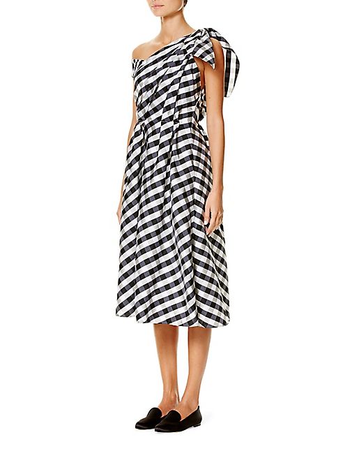 Carolina Herrera - One-Shoulder Gingham Dress