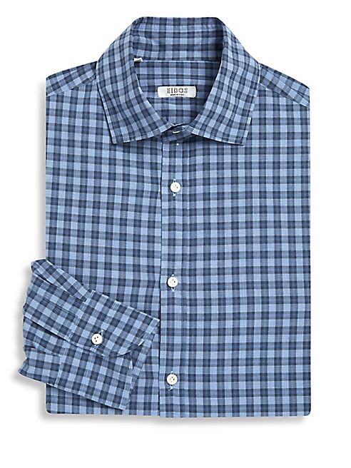 Eidos - Box-Plaid Slim-Fit Dress Shirt