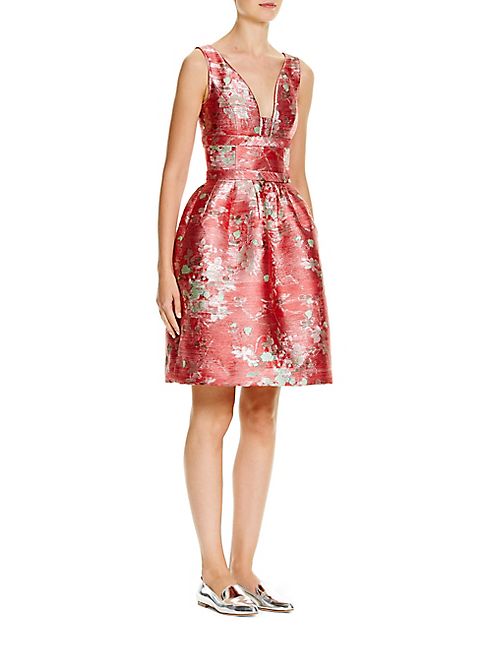 Carolina Herrera - Sleeveless Metallic Jacquard Dress