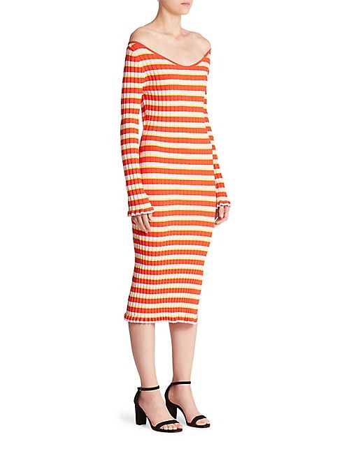 Altuzarra - Socorro Striped Off-The-Shoulder Dress