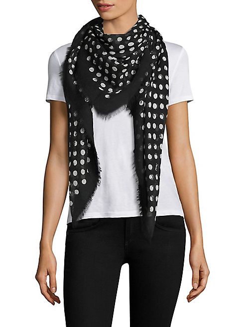 Saint Laurent - Polka Dot Wool Scarf