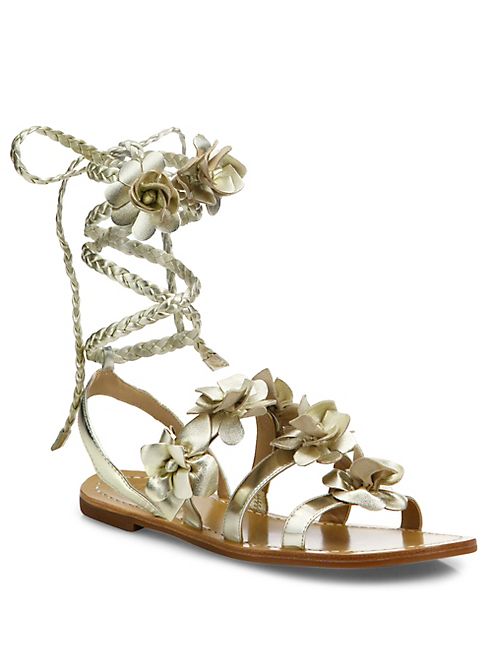 Tory Burch - Blossom Metallic Leather Gladiator Sandals