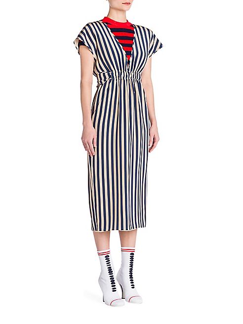 Fendi - Striped V-Neck Dress