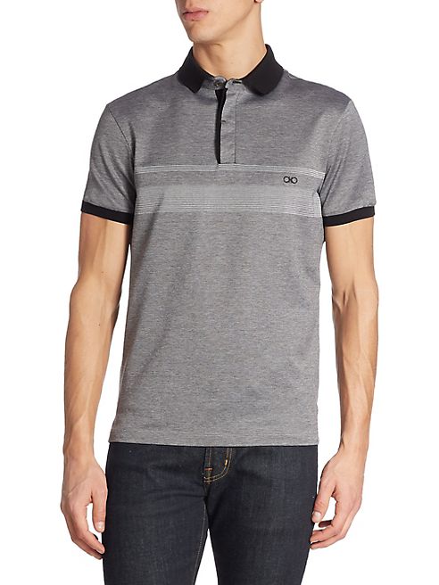 Salvatore Ferragamo - Racer-Striped Sateen Cotton Polo