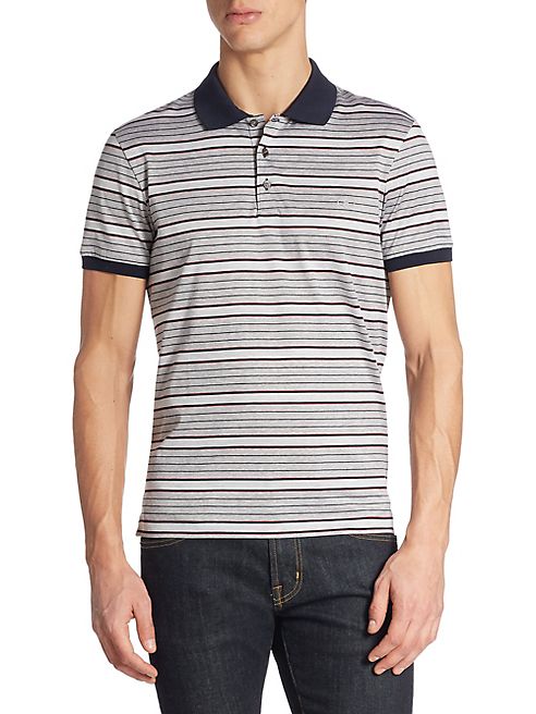 Salvatore Ferragamo - Striped Cotton Polo