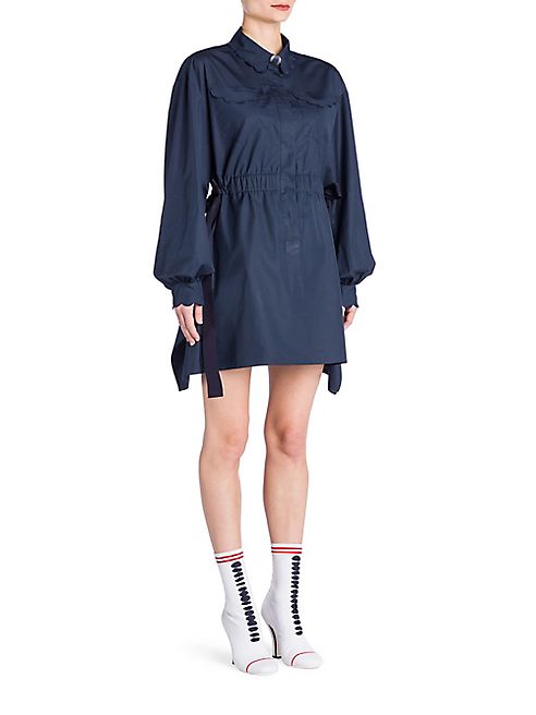 Fendi - Cotton Poplin Side-Tie Dress