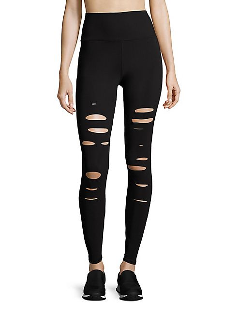 Alo Yoga - High-Waist Ripped Warrior Leggings