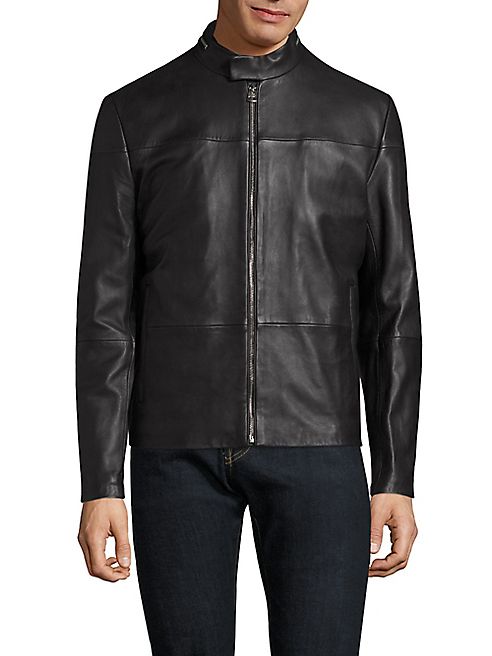 HUGO BOSS - Lefox Lamb Leather Jacket