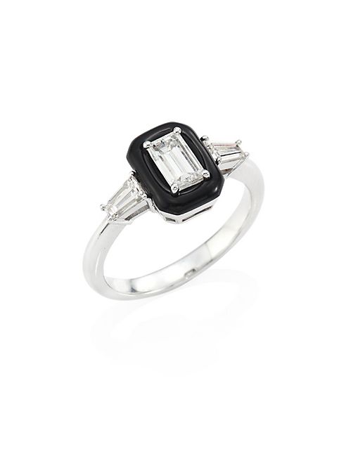 Nikos Koulis - Oui Diamond, Enamel & 18K White Gold Ring