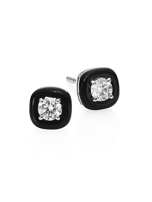 Nikos Koulis - Oui Diamond & Enamel Stud Earrings