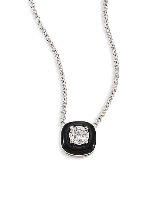 Nikos Koulis - Oui Diamond, Enamel & 18K White Gold Pendant Necklace