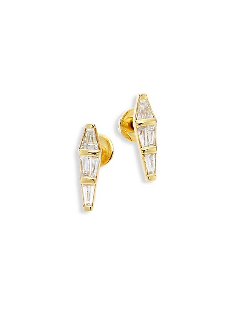 Nikos Koulis - Spectrum Tapered Diamond & 18K Yellow Gold Stud Earrings