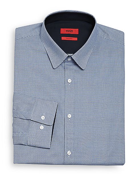 HUGO BOSS - Extra Slim Fit Micro Printed Dress Shirt