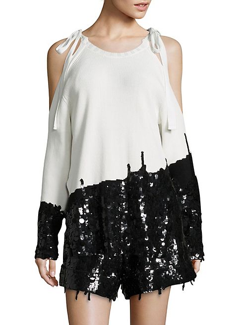 Monse - Tie Shoulder Sequin Top