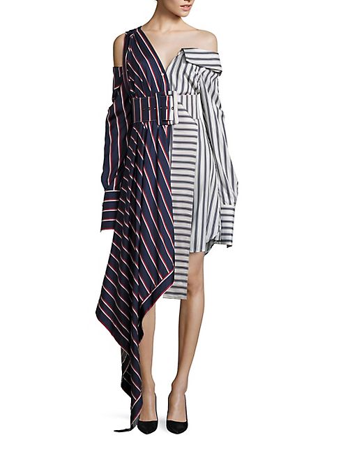 Monse - Asymmetric Striped Dress