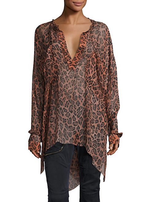 Faith Connexion - Leopard Print Silk Top