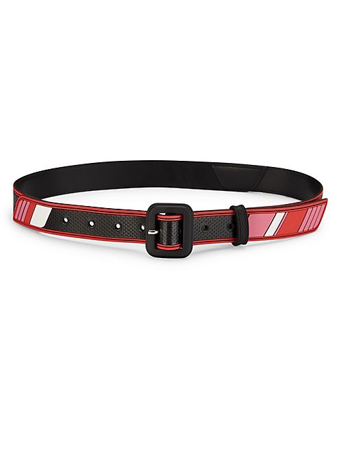 Prada - Striped Rubber Belt