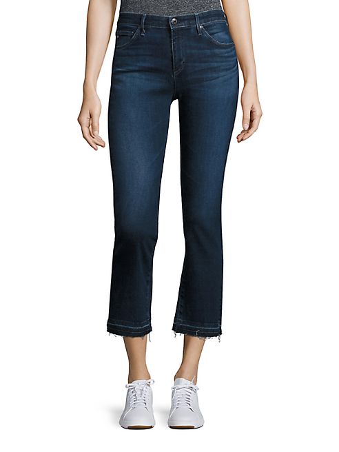 AG - Jodi High-Rise Cropped Flared Raw Hem Jeans