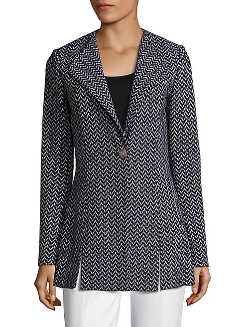 St. John - Wool-Blend Chevron Jacket