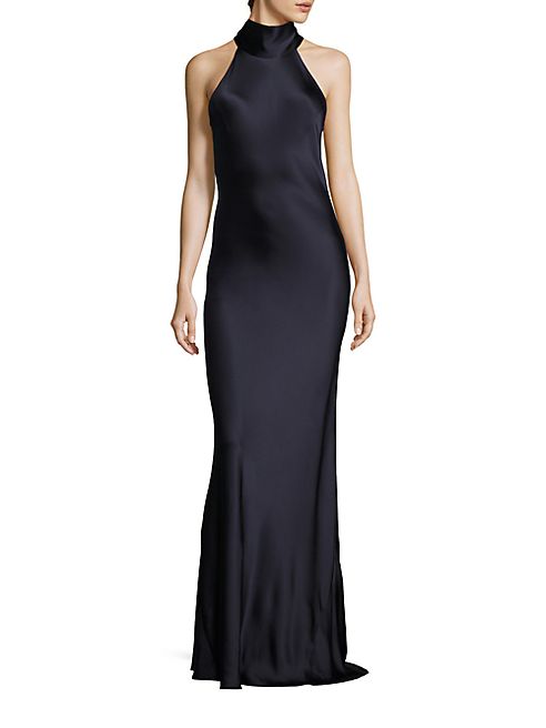 Galvan - Silk Tie Neck Gown