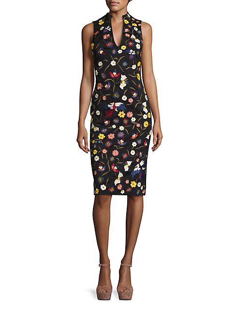 Alice + Olivia - Jacki Embroidered Sheath Dress