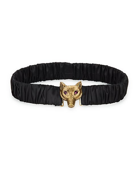 Gucci - Fox Buckle Satin Belt