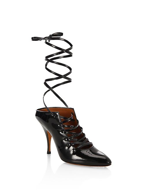 Givenchy - Show Line Patent Leather Lace-Up Pumps