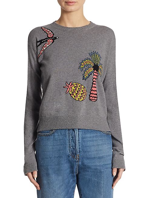 Valentino - Bird Intarsia-Knit Wool & Cashmere Sweater