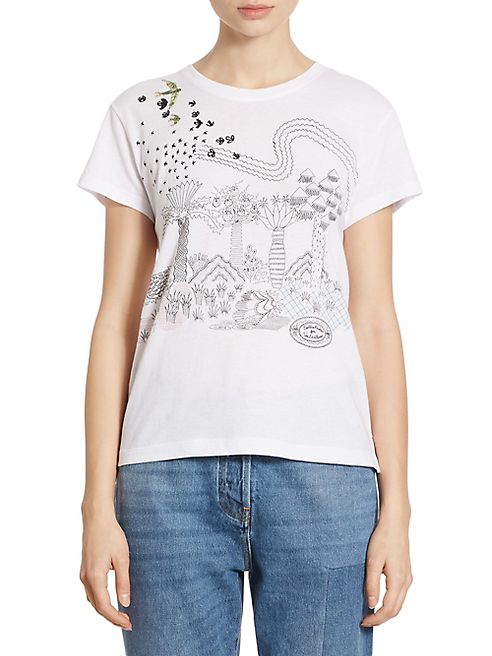 Valentino - Garden Of Delight Embroidered Tee