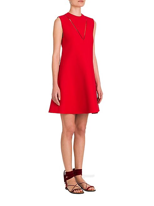 Valentino - Sleeveless Wool-Blend Dress