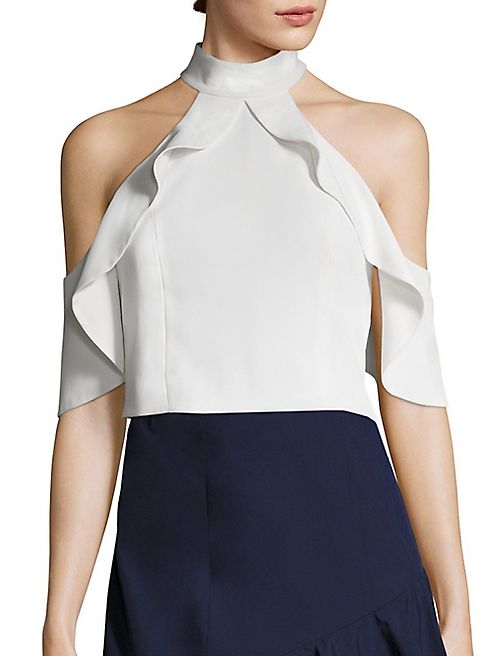 Alice + Olivia - Cabot Cold-Shoulder Cropped Top