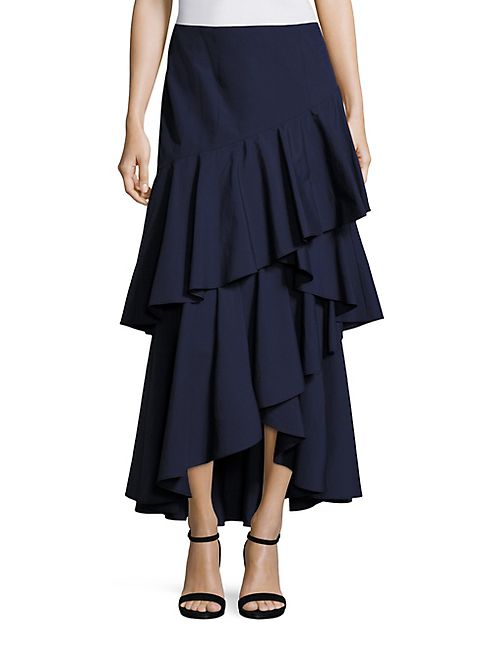 Alice + Olivia - Martina Hi-Lo Ruffled Maxi Skirt