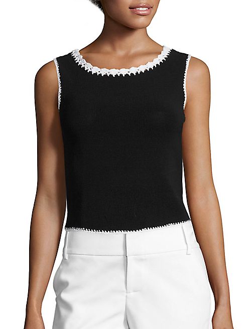 Alice + Olivia - Daniella Macramé Trim Tank Top