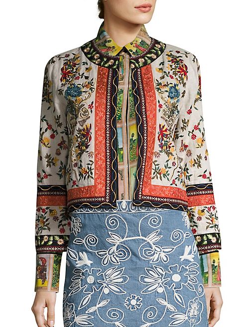 Alice + Olivia - Esme Embroidered Linen Jacket