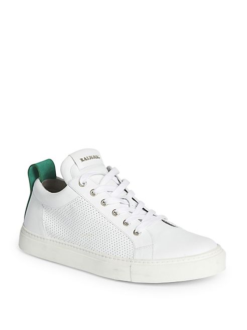 Balmain - Perforated   Leather Low-Top Sneakers