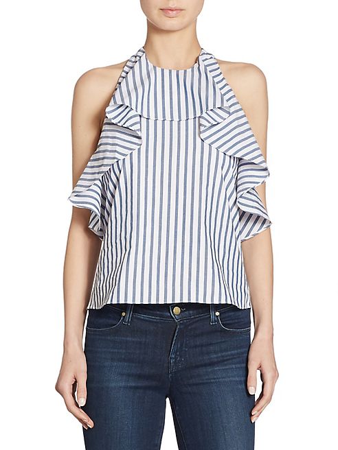 Alice + Olivia - Windy Ruffled Cotton Swing Top