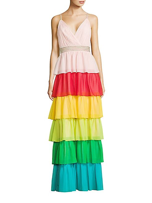 Alice + Olivia - Luba Multitoned Tiered Gown