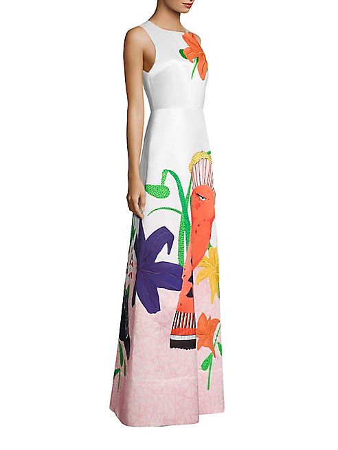 Alice + Olivia - Honey Printed A-Line Gown