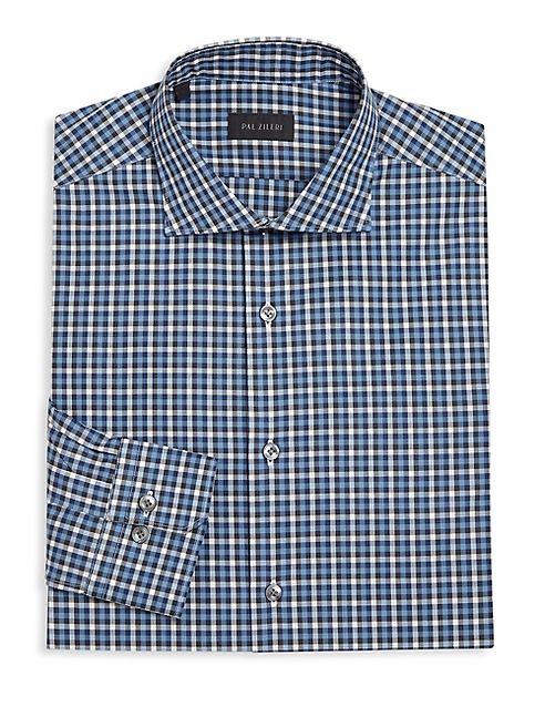 Pal Zileri - Regular-Fit Tattersol Dress Shirt