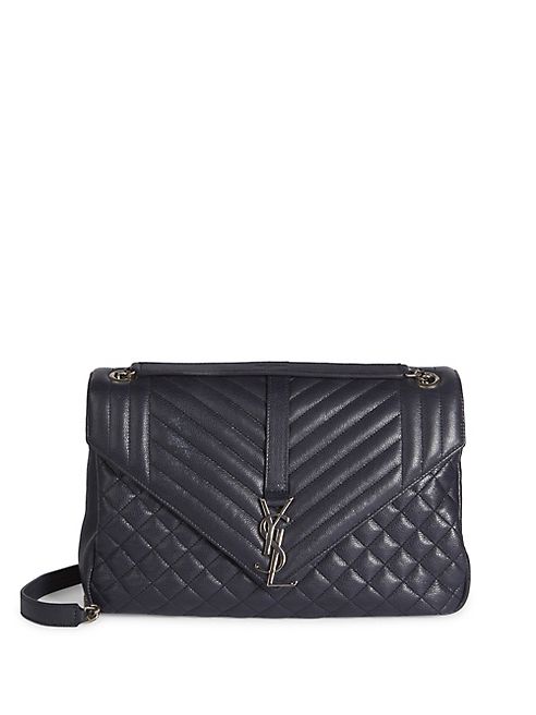 Saint Laurent - Large Monogram Tri-Quilted Leather Shoulder Bag