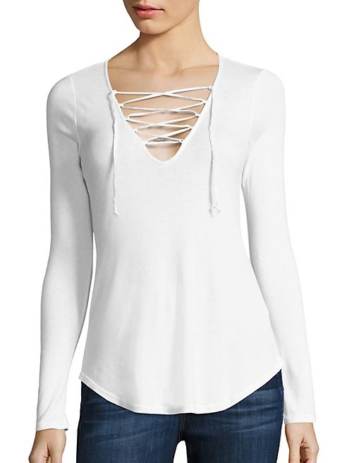 Splendid - Solid Lace Up Top